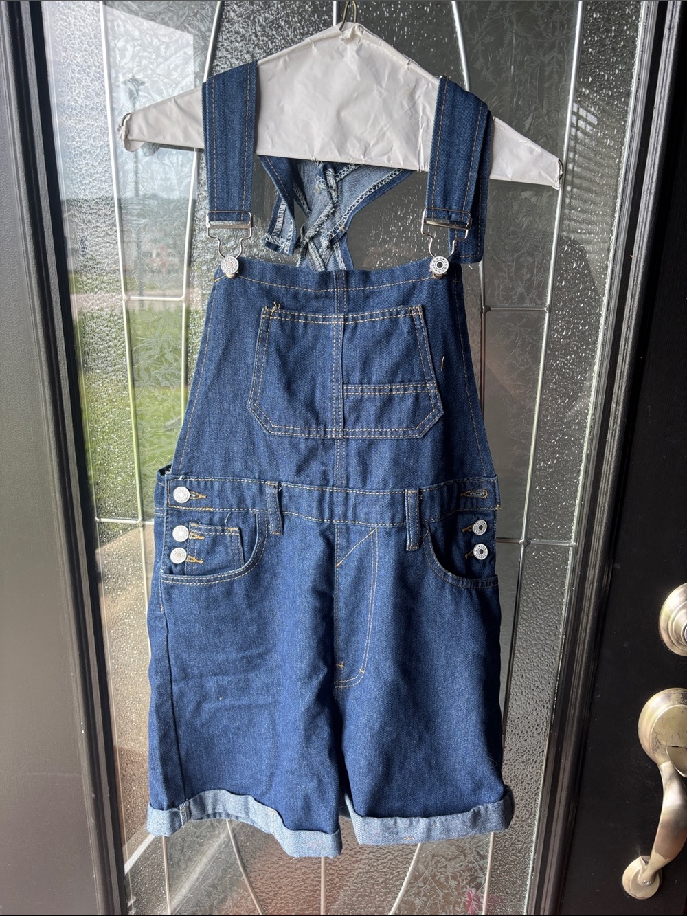 Denim Short Overalls - Blue